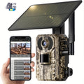 Camara Celular con Energía Solar 3G/4G LTE para Senderos con Transmisión en Vivo de 2.7K, Activación por Movimiento de 0.2s, Visión Nocturna, Almacenamiento en SD/Nube y Tarjeta SIM Incluida - Cámara para Caza y Vida Silvestre al Aire Libre