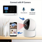 Sistema de alarma PGST para seguridad del hogar, kit de alarma DIY WiFi+GSM 2G con alerta por aplicación de teléfono, sensor de puerta/ventana, control remoto, compatible con Alexa y Google para casa, apartamento
