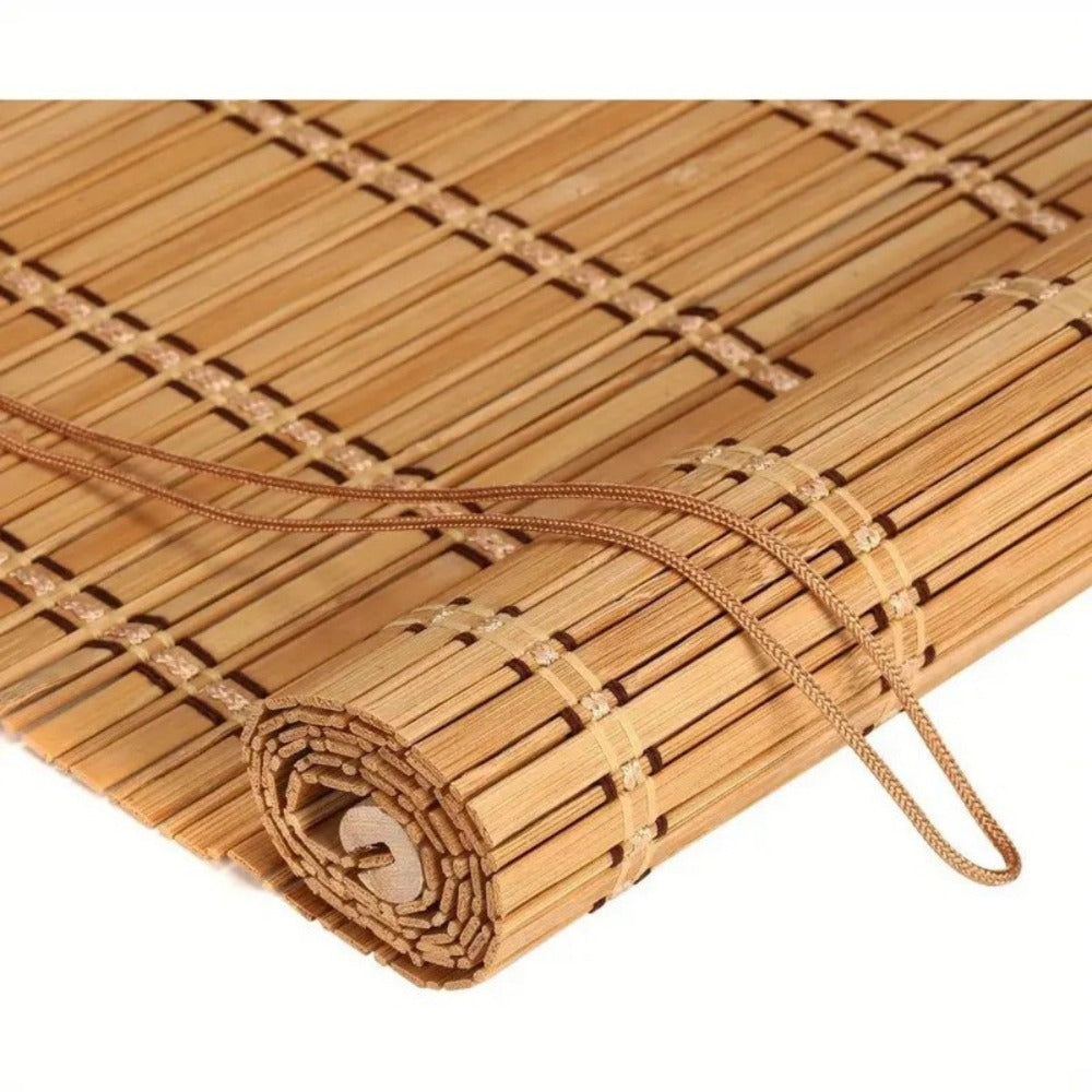 Cortina Persiana de Madera Incluye Accesorios, Estor de Bambú Enrollable para Ventana y Puerta (DIMENSIONES ANCHO X LARGO)