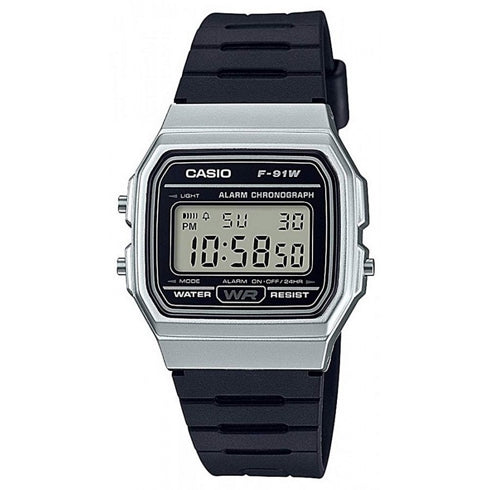 19064 | CASIO Collection F-91WM-7A Reloj de Pulsera Digital para Unisex Color Plateado