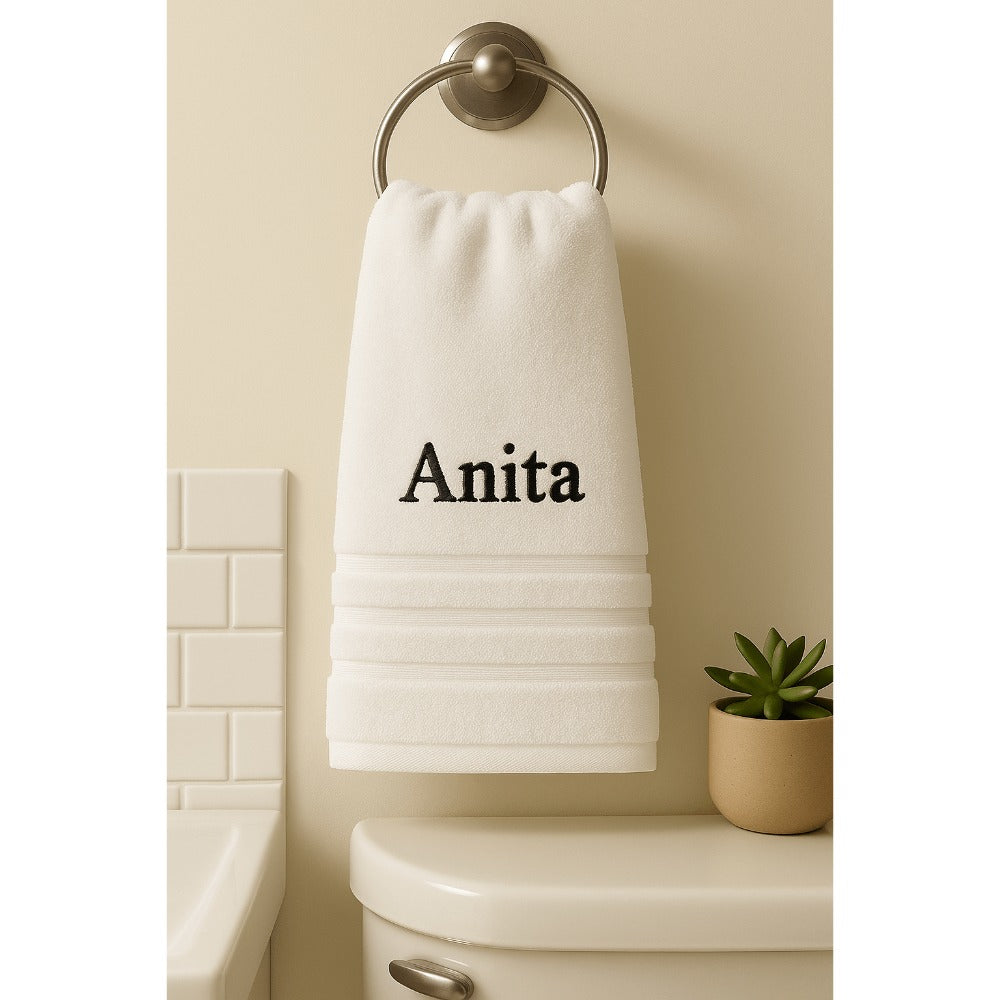 Toalla de baño personalizada con nombre, hermosamente bordado, toalla personalizada con nombre, toalla de baño