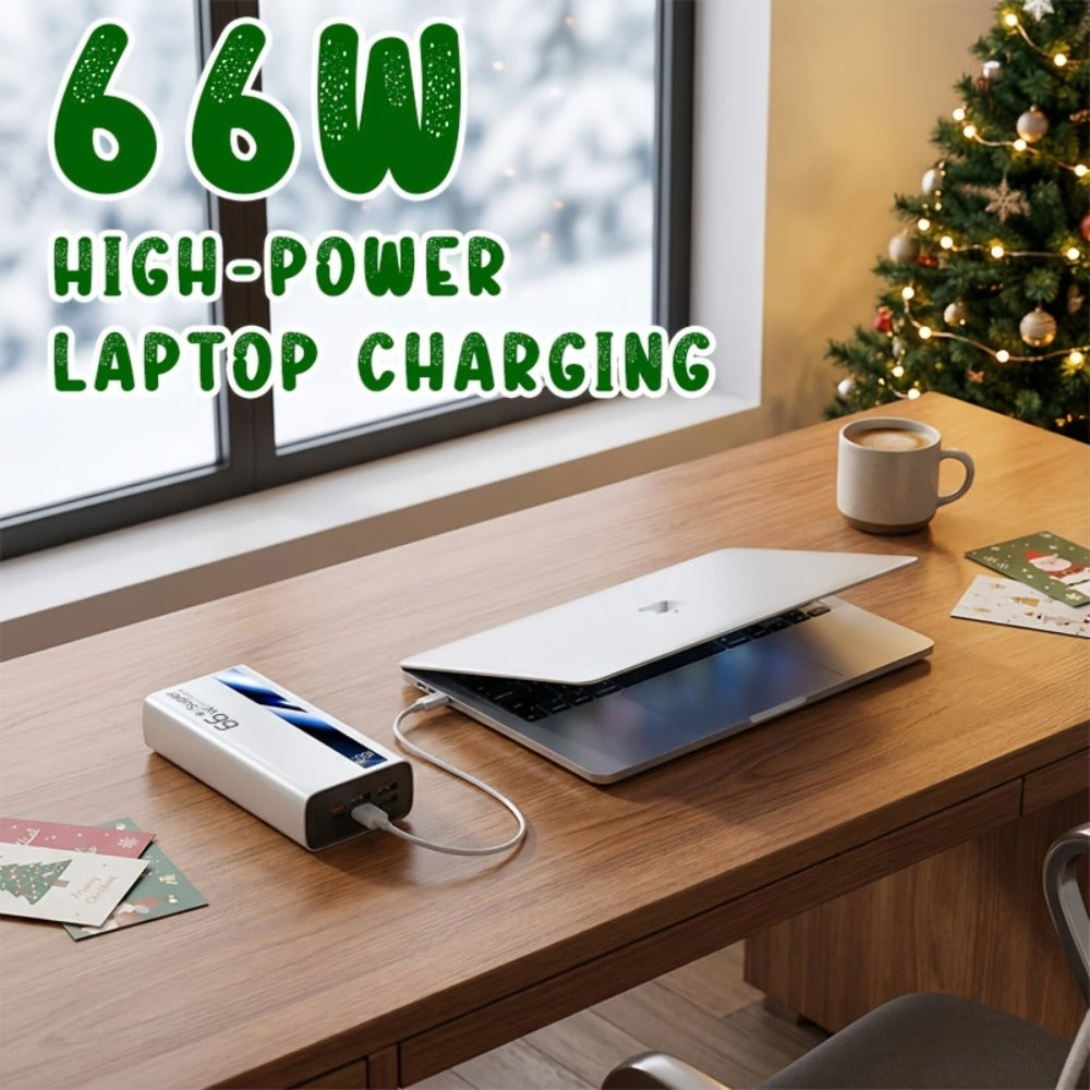 Un cargador portátil de 60000 mAh con capacidades de carga rápida, que cuenta con una pantalla digital inteligente, fabricado con tecnología de polímero de litio, ofrece una alta capacidad para cargar varios dispositivos al mismo tiempo, perfecto como reg