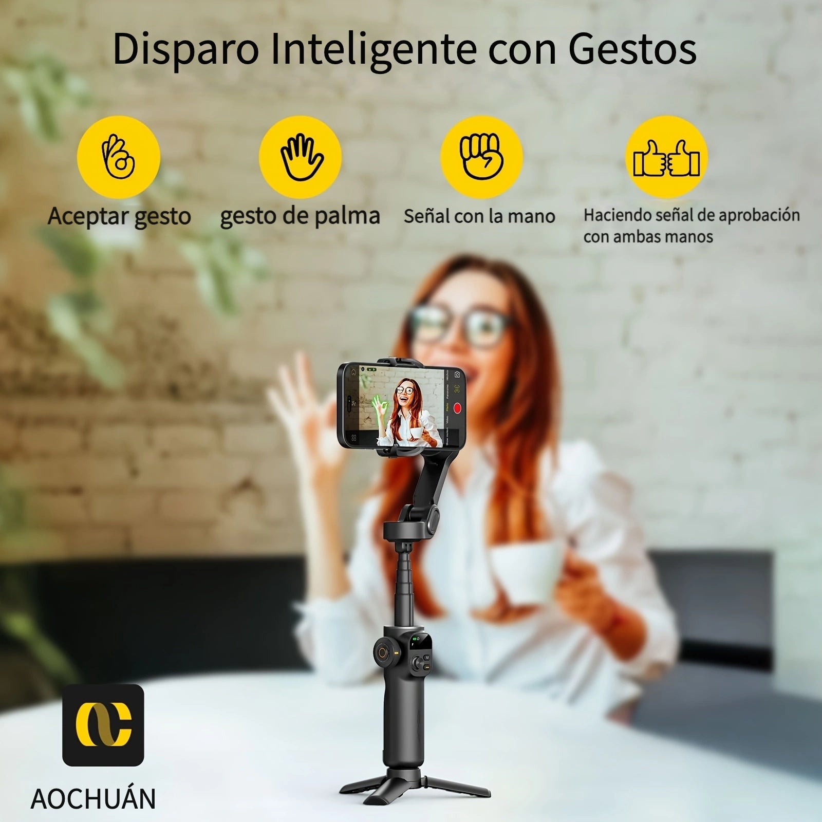 Estabilizador inteligente para móvil plegable | Vídeos viajes deporte y creación de contenido