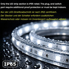 Tiras de luces LED súper brillantes AC 220V 230V | Cinta adhesiva de 120 LED/m, Cinta LED para lámpara exterior, Blanco o Blanco Cálido para cocina, jardín, decoración de habitaciones del hogar, Iluminación interior con enchufe de alimentación europeo | M