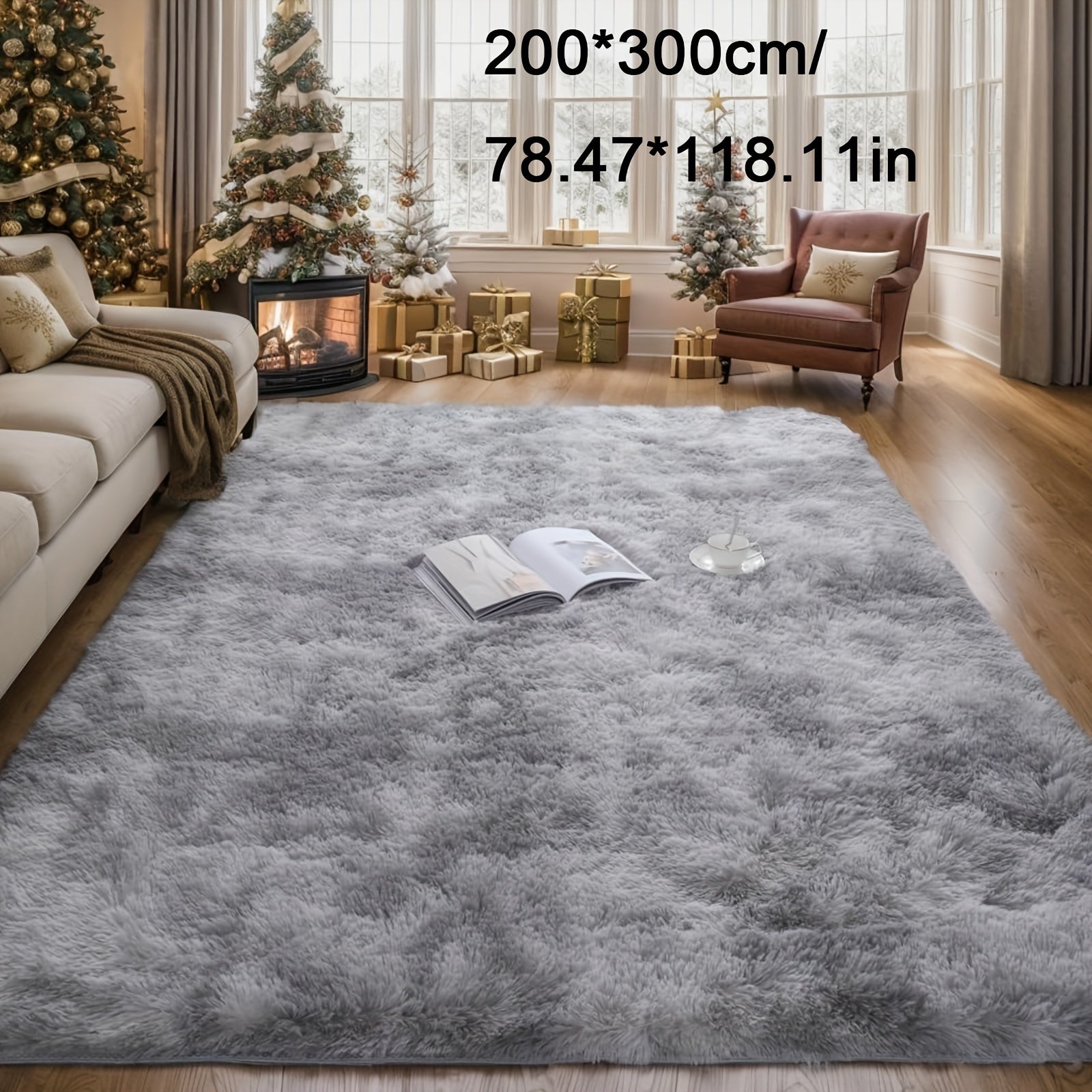 1pc alfombra de felpa suave, alfombra antideslizante, alfombra para cabecera, tapete tie dye para sala, decoración del hogar, colchoneta para mascotas, alfombra para dormitorio o sala, ideal para decoración navideña y Halloween