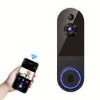 Cámara de Video de Puerta Inalámbrica, Alimentada por Batería, Vista en Vivo FHD, Almacenamiento en la Nube, Detección Humana por IA, Alerta Instantánea, Visión Nocturna, Audio Bidireccional, Wifi 2.4G Únicamente, Cámara de Vigilancia para Puerta para Sis