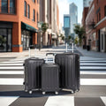 Un conjunto de tres maletas, incluyendo una maleta de mano de 20 pulgadas para viajes, con cerradura de contraseña y ruedas giratorias de 360 grados, que consta de tamaños mediano, grande y extra-grande