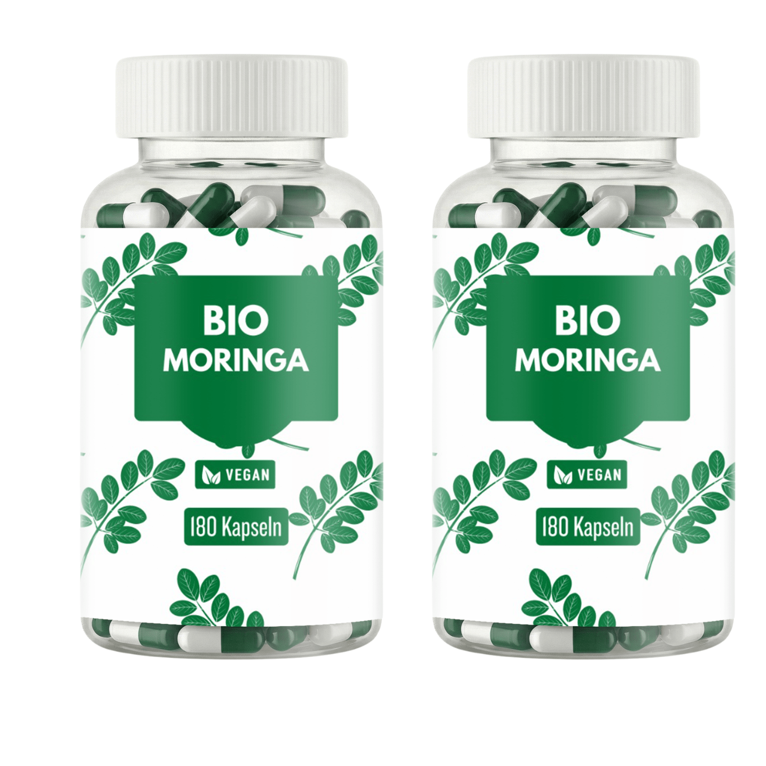 Cápsulas de Moringa de Alta Dosis – 1500 mg Dosis Diaria – 180 Cápsulas Veganas de Moringa – Hechas de Polvo de Moringa – Suplemento de Moringa Probado en Laboratorio – Sin Aditivos