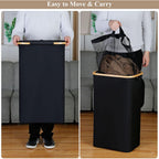 Cesto de Ropa Sucia con Tapa y Asas: 72L o 100 L,2 Clasificaciones, Plegable, Bolsa Interior a Maquina - Solucion Elegante y Pratica para la Lavandera en tu Dormitorio,Cubo Ropa Sucia