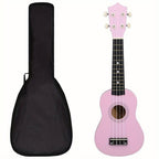 Set de Ukulele Soprano de Tilo con Bolsa y 2 Púas Escala para Instrumento Cuerda Instrumento Guitarra Hawaiana Uke Rosa 53.34 cm