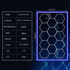 Luz LED para garaje | Paquete de 14 luces hexagonales tipo panal con marco, estilo moderno 680W 72420LM LED para lámpara de techo de garaje con