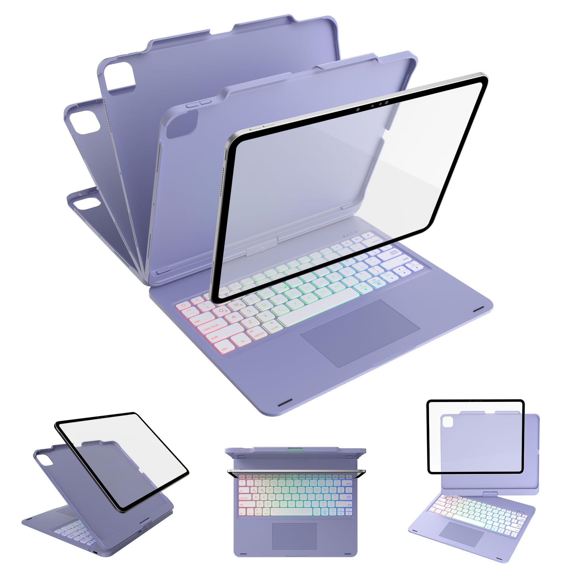 Funda con teclado giratorio para iPad para escritura, estudio y trabajo móvil