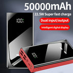 Batería externa | Banco de energía de 50000 mAh, 22,5 W de carga rápida, diseño de espejo de pantalla completa, banco de energía de gran