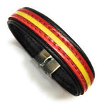 Pulsera De Cuero Bandera De España (Fabricada Artesanalmente) | Complementos de Moda Unisex para Hombres y Mujeres de Estilo Atemporal y Elegante | Regalos Originales y Exclusivos