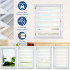 1pc Persianas Blancos Sin Taladro, Cortina Enrollable con Control de Cadena y Bloqueo Infantil para Protección Intimidad Fácil Limpieza - Ancho OPCIONAL 4cm = Largo del Tejido