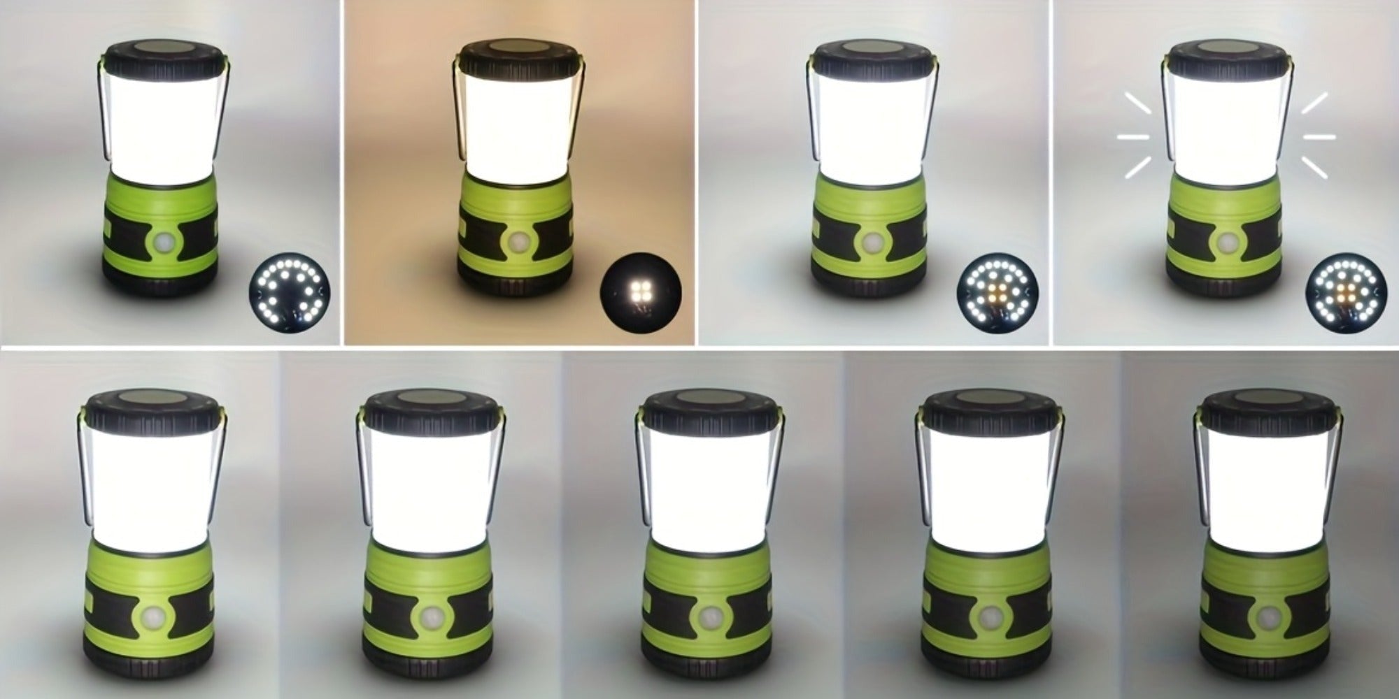 Una linterna portátil que ofrece 1500 lúmenes, con cuatro modos de iluminación, un reflector ajustable y diseñada como una luz de emergencia a pilas ideal para balcones, patios de pared, jardines y cortes de energía, pero no incluye una batería.