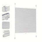 Persianas plisadas con cordón Sekey, aptas para - Cubiertas de ventana opacas sin taladro, de sujeción con abrazadera/tensadas, paneles de bloqueo con cordón para protección solar, sistema con cordón para dormitorios, persianas para el deslumbramiento