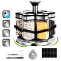 Organizador de Especias Giratorio de Dos Niveles con 6 o 12 Frascos de Especias de 120 ml Cada Uno, Diseñado para una Fácil Selección con Rotación de 360° y Orificios de Tamiz, Hecho de Acero Inoxidable para una Organización Práctica de Especias