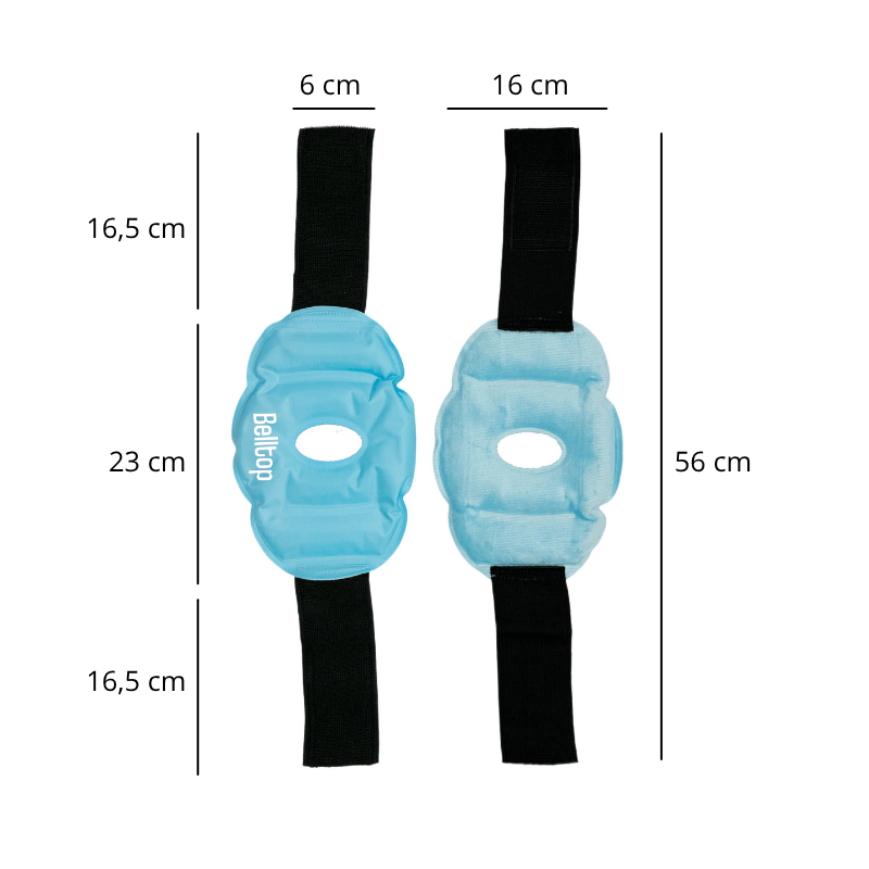 Pack de 2 x Rodillera térmica - bolsa gel frío para lesiones. Hielo para lesiones reutilizable (rodillera ligamento y menisco) con banda ajustable. Rodillera frio calor