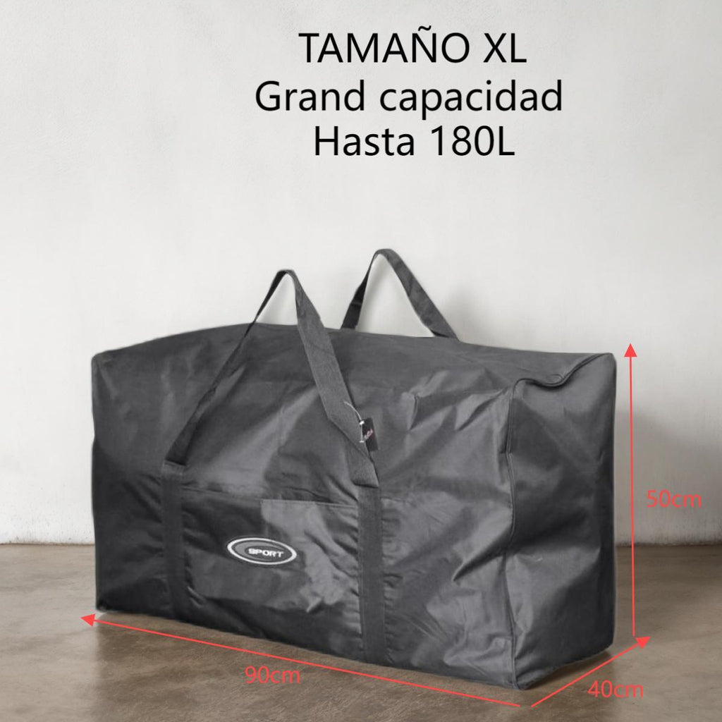 Bolsa de Viaje de Poliéster Negra con Función de Almacenamiento - Tamaño Extra Grande 180L, Fuerte y Duradera para Equipaje y Actividades al Aire Libre