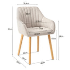 Juego de 2/4/6 sillas de comedor minimalistas con cómodo respaldo, reposabrazos y patas de madera