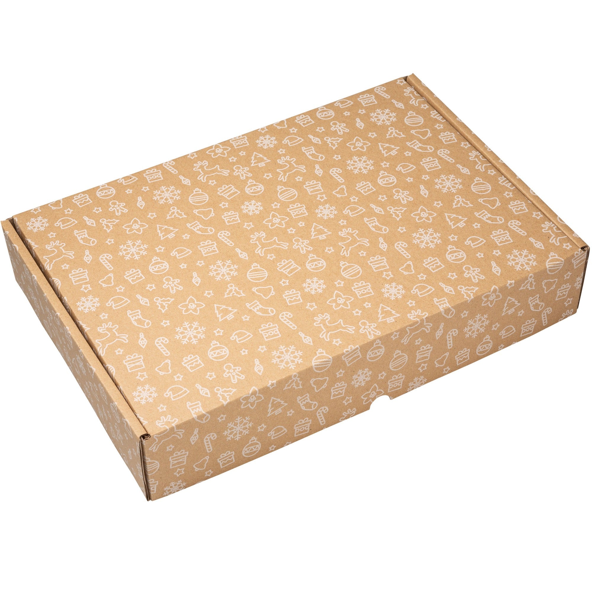 Caja Cartón Envío Navidad, Caja Cartón Navidad Automontable de Cartón Kraft, Caja Regalo - Packer PRO