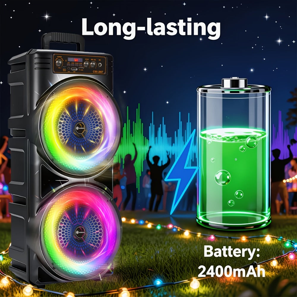 Altavoz Bluetooth de 8200W de suelo a techo, sistema de sonido estéreo sin varillas de doble altavoz, subwoofer portátil con iluminación ambiental RGB, excelente calidad de sonido, imprescindible para fiestas de Pascua/Día de la Madre, perfecto para reuni