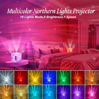 Proyector de luz ambiental | Proyector de aurora boreal LED de 16 colores, luz de noche inalámbrica multicolor, lámpara proyector, con batería