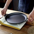 Sartén plancha multifunción de hierro fundido, 1 pieza - Sartén antiadherente para pizza, barbacoa, panqueques - Compatible con todas las estufas, ideal para cocina doméstica y cocina al aire libre