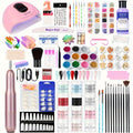 Set de estudio de uñas con máquina y lámpara - El set incluye polvo acrílico, corrector de imperfecciones, accesorios para arte de uñas, diseño de gel - Set completo para hogar y salón