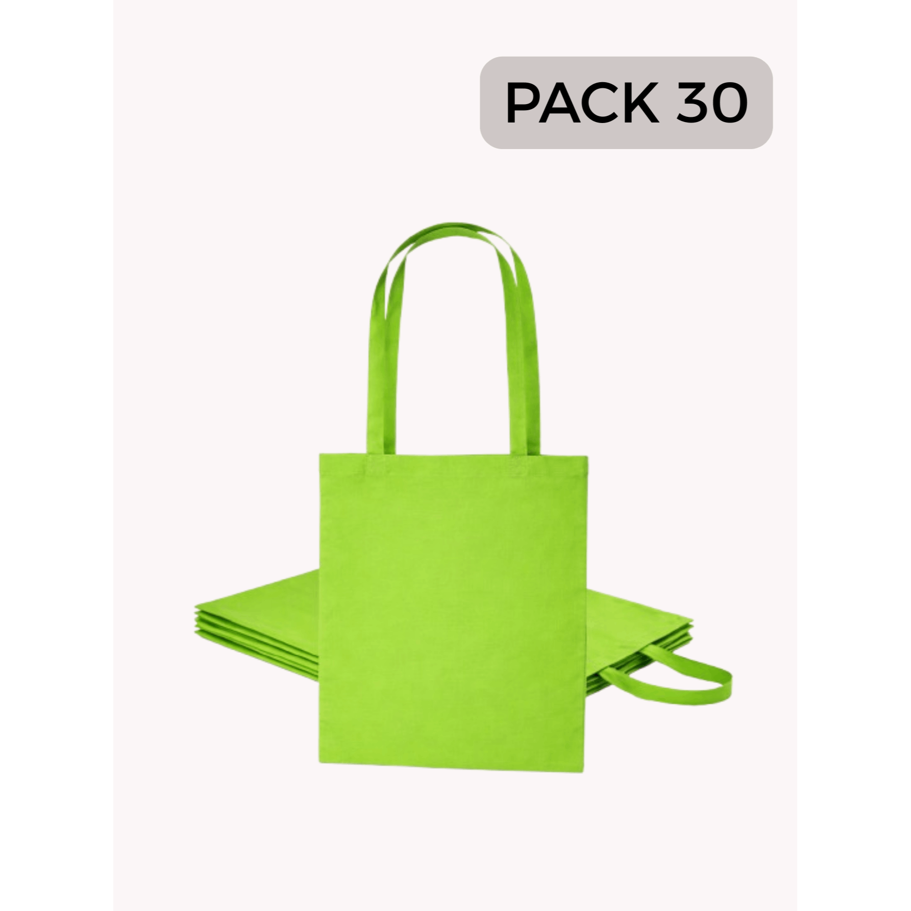 Pack 30 Bolsas de Tela de Algodón (Envío en 48 Horas) - Varios Colores- Tote Bag de Asa Larga, Reutilizable - Perfecta para Regalar, Pintar, Decorar, Manualidades, Talleres de Pintura, Ideal para Eventos y Regalos de empresa, Ir a la compra, Tiendas, Unis