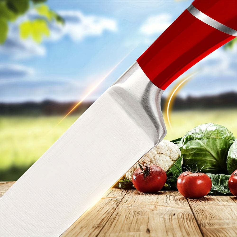 Juego de cuchillos de cocina | Juego de 9 cuchillos de cocina con soporte, cuchillos de acero inoxidable, resistentes y duraderos, juego de