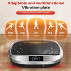 Placa de vibración de cuerpo completo con 6 programas de entrenamiento, masaje electromagnético de 120 niveles, motor silencioso, control remoto incorporado, superficie antideslizante + bandas de resistencia, equipo de fitness para el hogar de 120 kg de c