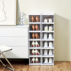 Contenedores de almacenamiento de zapatos de seis niveles, organizador de zapatos de plástico, plegable y apilable, ideal para armarios y entradas, organizador de almacenamiento de zapatos - No necesita ensamblaje, organizador de zapatos de varios niveles