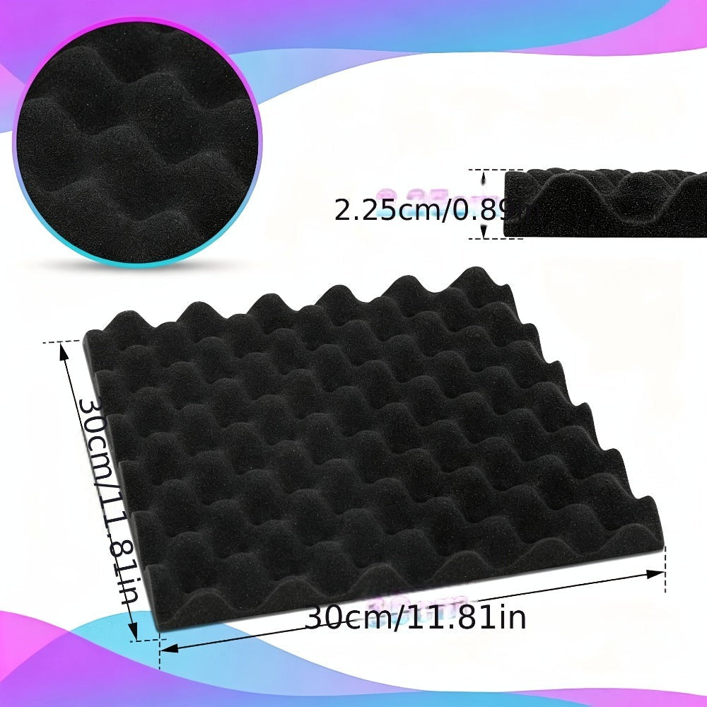 24/48/72 piezas Paneles Acústicos, 30x30x2.5 cm, Espuma 3D para Aislamiento Acústico, Paneles de Espuma Autoadhesivos para Absorción de Sonido, Reducción de Eco en Hogar, Oficina, Estudio de Podcast, Espuma para Aislamiento Acústico