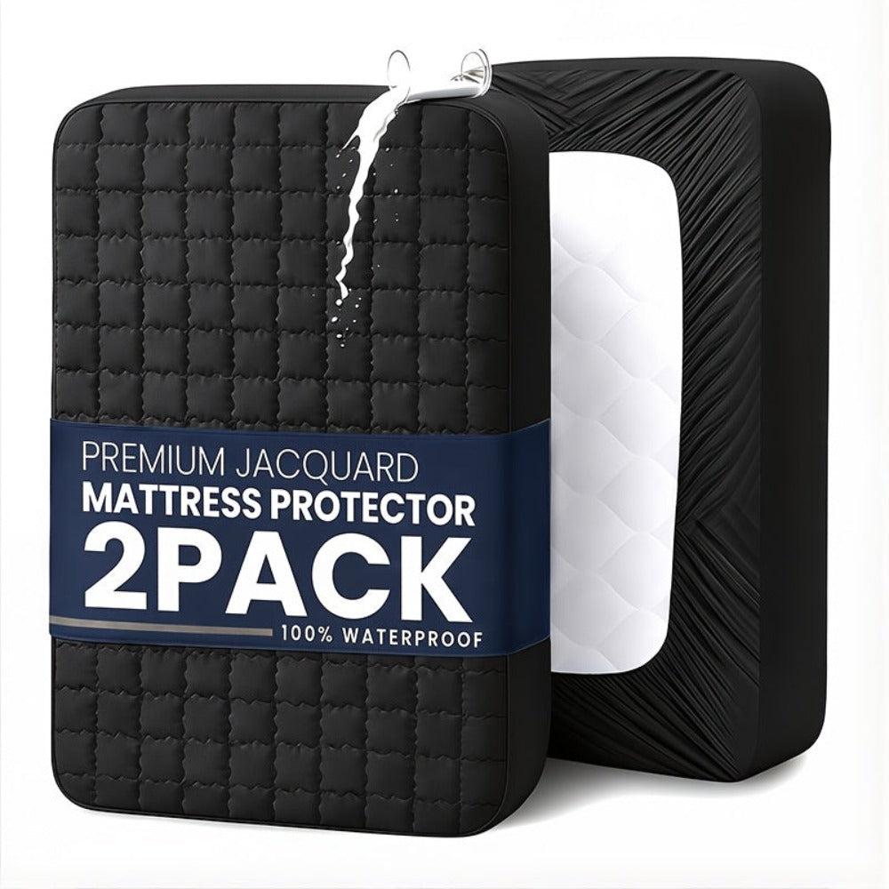 2 protectores de colchón impermeables, sábanas suaves y cómodas con bolsillos profundos para una excelente transpirabilidad. Para todas las estaciones. Adecuado para dormitorios, hoteles, ropa de cama de dormitorios, (fundas de almohada y rellenos de almo