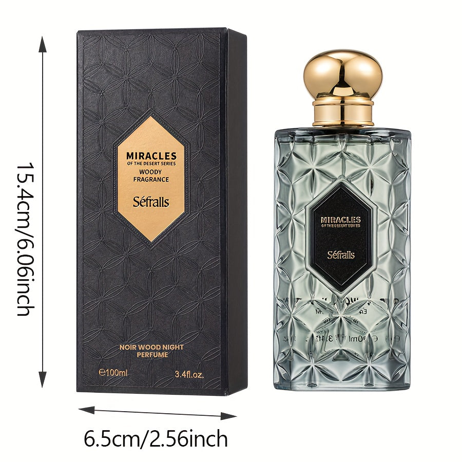 NOIR WOOD NIGHTPERFUME Fragancia AMADERA NOCTURNA 100ml/3.4Fl.Oz Aroma Amaderado, Perfumes de Lujo, Amaderado Fresco, Larga Duración, Fresco, Suave y Confortante, Fragancia Signatura, GRACEFUL FRAGRANCE