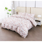 Juego de cama 4 piezas con funda elástica, (Funda de Edredón + Funda Protectora de Colchón + 1/2 Fundas de Almohada), Juego de Funda de Edredón 3-4 Piezas Estilo Nórdico de Color Sólido/Estampado, Ajustable para Camas de 90/105/135/150/180 cm, Regalo Navi