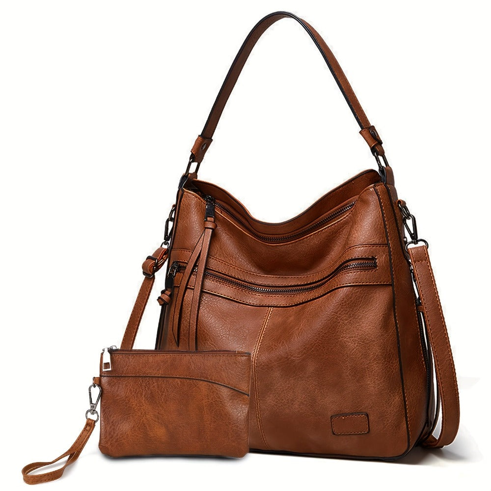 Mochila-bolso tote simple de gran capacidad con múltiples bolsillos para desplazamientos diarios, bolso de mano para usar bajo el brazo, casual y versátil, bolso cruzado de hombro único de gama alta