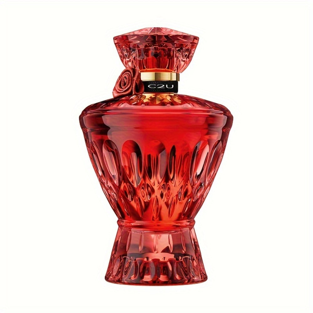 Perfume de Cristal Rojo para Mujer | Botella de Vidrio Rojo Inspirada en Joyería, Emite un Aroma Misterioso | Regalos de Navidad/Black Friday y Ocasiones Especiales Fragancia de Sapoín de Larga Duración | (80% Litros) Perfume de Alcohol Libre de Formaldeh