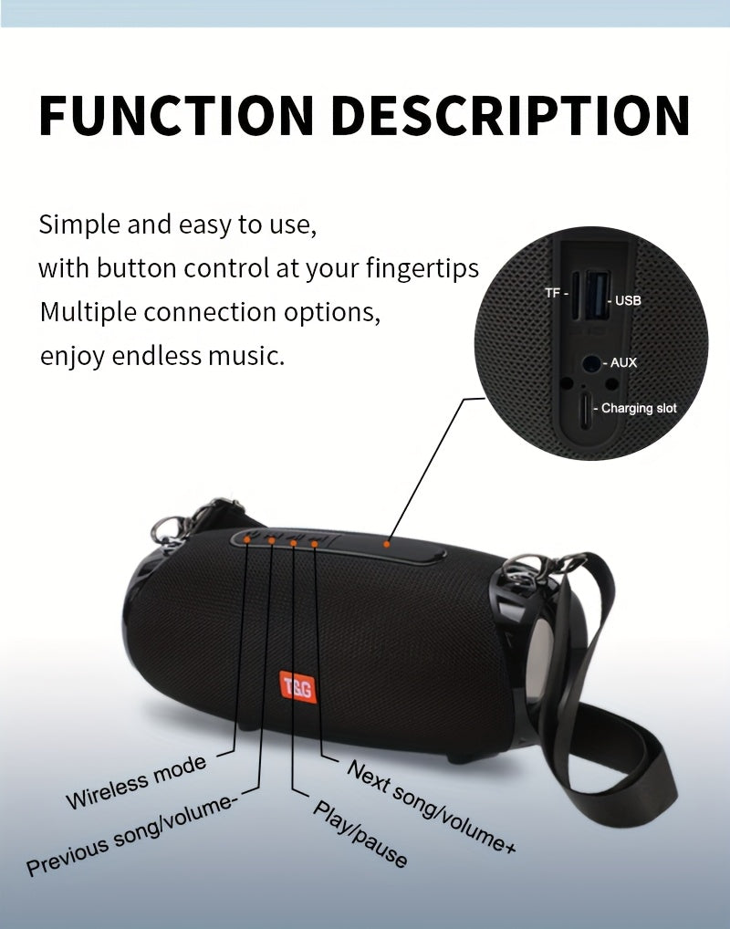 Altavoz Bluetooth | Altavoz Estéreo Inalámbrico Portátil TG534 con Clasificación IPX4 y Doble Altavoz, TWS Estéreo Manos Libres para