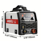 ANDELI 135Amp Máquina de Soldar MIG Flux Mig/Lift Tig/Stick 3-En-1 230V Portátil Sin Gas Multiproceso Soldadora Pantalla Digital LED Máquina de Soldar Inversor IGBT con Soplete Tig