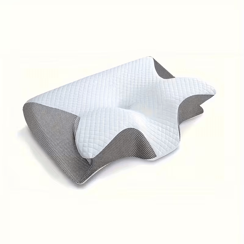 Almohada de Cuello de Esponja Viscoelástica para la Comodidad del Hogar, Adecuada para Quienes Duermen de Lado, de Espalda y de Busto - Diseño Contorneado, Soporte Suave y Robusto, Negra, Relajación de Hombros, Sólida, Regalos Perfectos para Navidad y Año