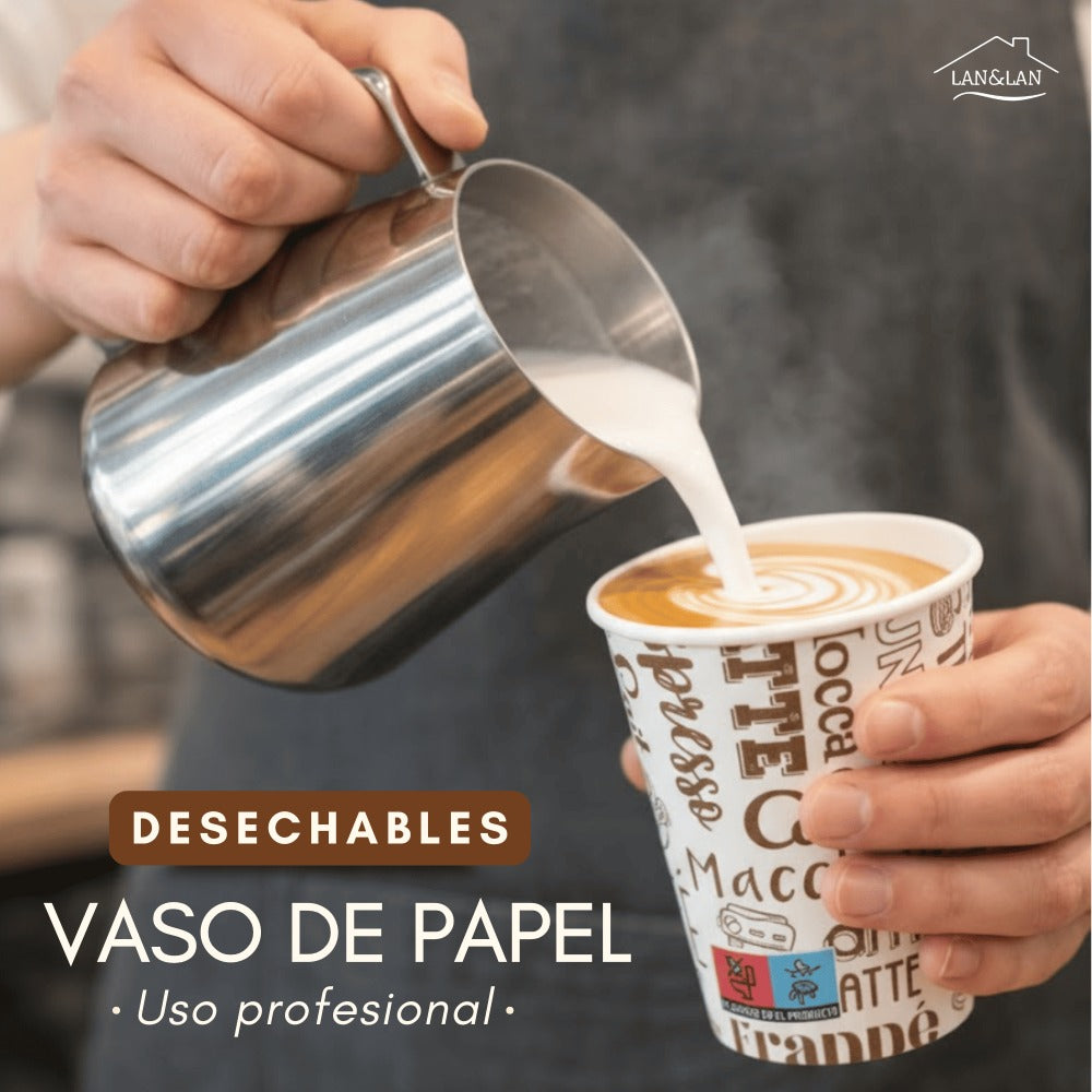 Vasos Cafe Desechables - Vasos Cartón Para Llevar Bebidas Calientes en Hostelería, Eventos y Catering - LAN&LAN
