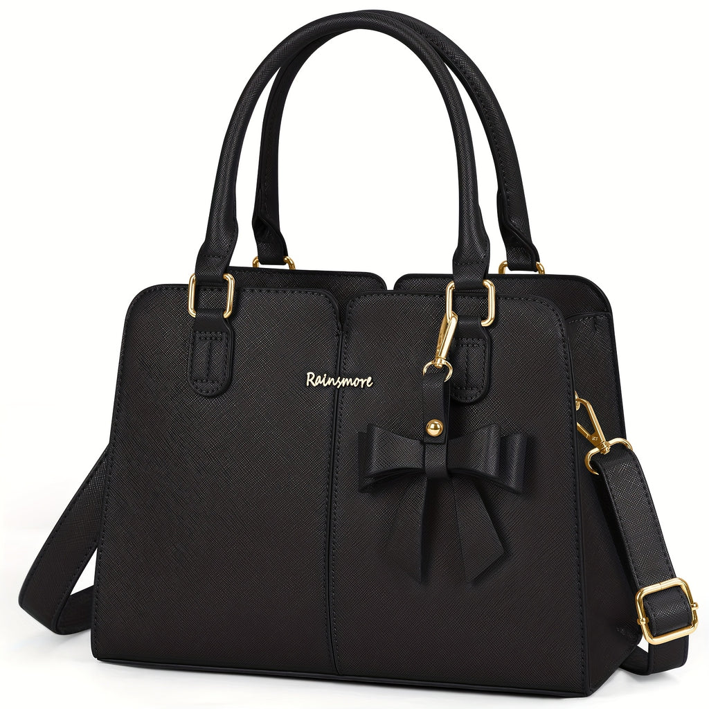 RAINS MORE Bolso de Mano Mediano para Mujer de Cuero Sintético, Bolso de Moda Antirrobo para Mujer, Bolso de Hombro, Bolso Cruzado, Adecuado para el Trabajo, Negocios y Ocio