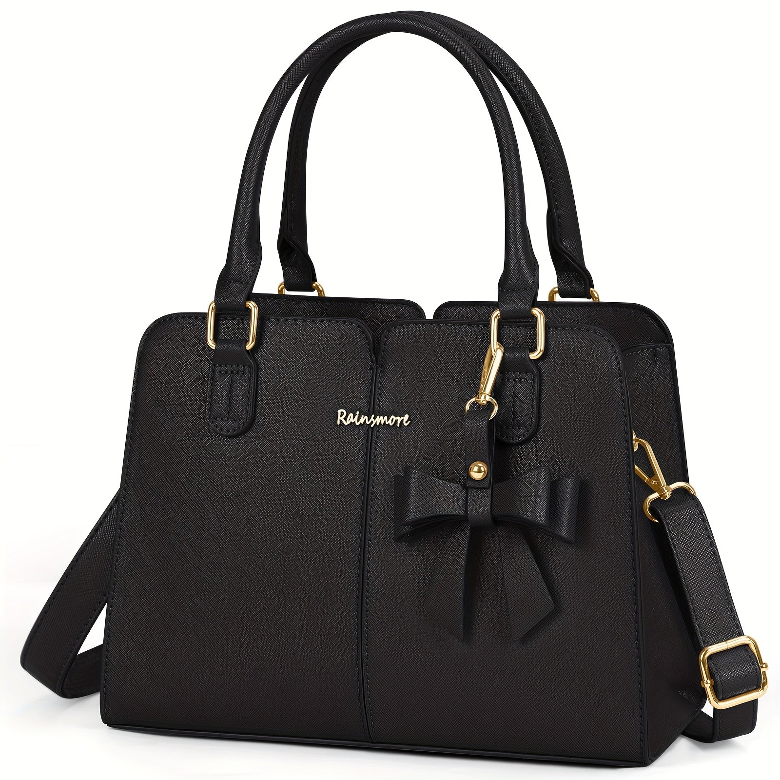 RAINS MORE Bolso de Mano Mediano para Mujer de Cuero Sintético, Bolso de Moda Antirrobo para Mujer, Bolso de Hombro, Bolso Cruzado, Adecuado para el Trabajo, Negocios y Ocio