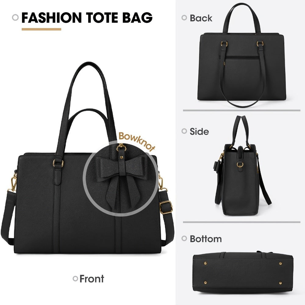 NEWHEY Bolso de Mano Mujer, Bolso Grande para Trabajo y Escuela, Bolso de Hombro de Cuero Sintético 39.62 cm, Estilo Contemporáneo