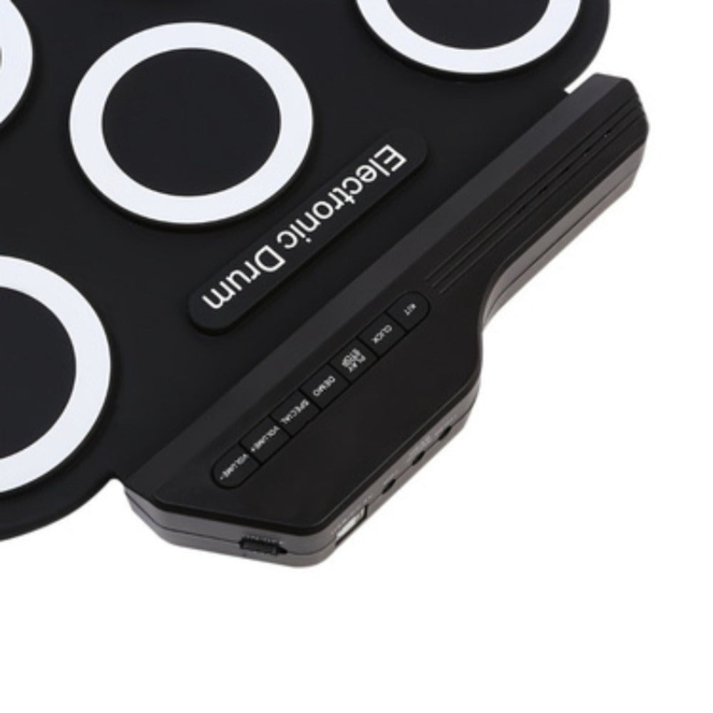Batería electrónica, 7 pads enrollables, kit de batería midi portátil con altavoz incorporado/pedales/tomacables para auriculares, excelente regalo de vacaciones para principiantes