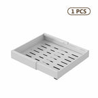 Organizador de gabinete extraíble y expandible de alta resistencia, con 3 rieles silenciosos, ancho ajustable (30.99 cm - 51.99 cm), apto para gabinetes de cocina, estantes extraíbles de gabinete