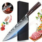 Juego de cuchillos de cocina 1/3 piezas, cuchillos de cocina forjados a mano, cuchillo Santoku de 20 cm, cuchillo para rebanar de 12.5 cm, cuchillo para pelar de 9.5 cm, adecuado para cocina casera, hoteles, restaurantes, regalos de cocina para vacaciones